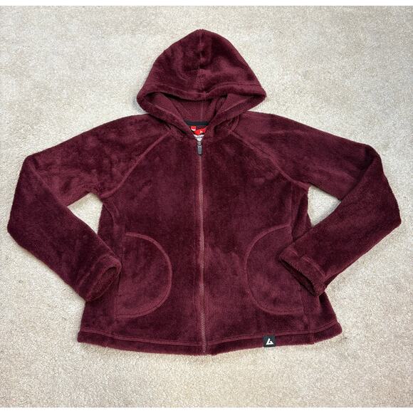 American Giant Polartec High Loft Full Zip Hoodie Port Red Size M - Picture 1 of 5